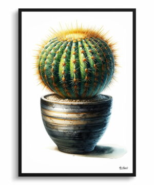 Golden Barrel Cactus (Echinocactus grusonii) Watercolour Style Art Print - Illustration Painting Framed Plant Wall Art 22 Golden Barrel Cactus (Echinocactus grusonii) Watercolour Style Art Print - Illustration Painting Framed Plant Wall Art - Image 9