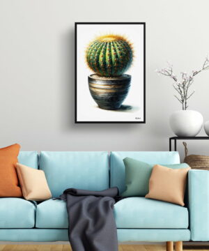 Golden Barrel Cactus (Echinocactus grusonii) Watercolour Style Art Print - Illustration Painting Framed Plant Wall Art 23 Golden Barrel Cactus (Echinocactus grusonii) Watercolour Style Art Print - Illustration Painting Framed Plant Wall Art - Image 10