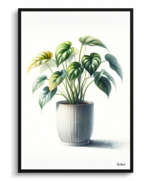 Golden Pothos (Epipremnum aureum) Watercolour Style Art Print - Illustration Painting Framed Plant Wall Art 22 Golden Pothos (Epipremnum aureum) Watercolour Style Art Print - Illustration Painting Framed Plant Wall Art - Image 9
