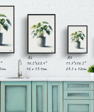 Golden Pothos (Epipremnum aureum) Watercolour Style Art Print - Illustration Painting Framed Plant Wall Art 25 Golden Pothos (Epipremnum aureum) Watercolour Style Art Print - Illustration Painting Framed Plant Wall Art - Image 12
