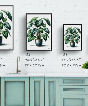 Heartleaf Philodendron (Philodendron Hederaceum) Watercolour Style Art Print - Illustration Painting Framed Plant Wall Art 25 Heartleaf Philodendron (Philodendron Hederaceum) Watercolour Style Art Print - Illustration Painting Framed Plant Wall Art - Image 12