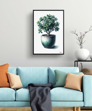 Jade Plant (Crassula Ovata) Watercolour Style Art Print - Illustration Painting Framed Plant Wall Art 19 Jade Plant (Crassula Ovata) Watercolour Style Art Print - Illustration Painting Framed Plant Wall Art - Image 6