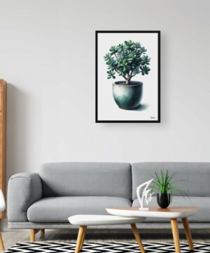 Jade Plant (Crassula Ovata) Watercolour Style Art Print - Illustration Painting Framed Plant Wall Art 20 Jade Plant (Crassula Ovata) Watercolour Style Art Print - Illustration Painting Framed Plant Wall Art - Image 7