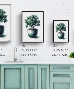 Jade Plant (Crassula Ovata) Watercolour Style Art Print - Illustration Painting Framed Plant Wall Art 21 Jade Plant (Crassula Ovata) Watercolour Style Art Print - Illustration Painting Framed Plant Wall Art - Image 8