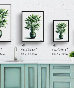 Lucky Bamboo (Dracaena Sanderiana) Watercolour Style Art Print - Illustration Painting Framed Plant Wall Art 21 Lucky Bamboo (Dracaena Sanderiana) Watercolour Style Art Print - Illustration Painting Framed Plant Wall Art - Image 8