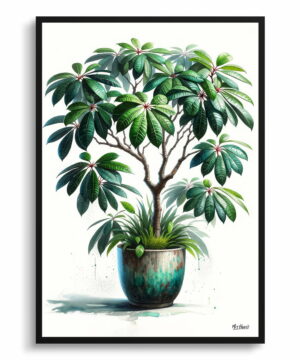 Money Tree (Guiana Chestnut) Watercolour Style Art Print - Illustration Painting Framed Plant Wall Art 22 Money Tree (Guiana Chestnut) Watercolour Style Art Print - Illustration Painting Framed Plant Wall Art - Image 9