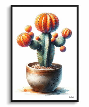 Moon Cactus (Gymnocalycium Mihanovichii ) Watercolour Style Art Print - Illustration Painting Framed Plant Wall Art 22 Moon Cactus (Gymnocalycium Mihanovichii ) Watercolour Style Art Print - Illustration Painting Framed Plant Wall Art - Image 9