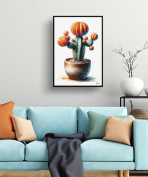 Moon Cactus (Gymnocalycium Mihanovichii ) Watercolour Style Art Print - Illustration Painting Framed Plant Wall Art 19 Moon Cactus (Gymnocalycium Mihanovichii ) Watercolour Style Art Print - Illustration Painting Framed Plant Wall Art - Image 6