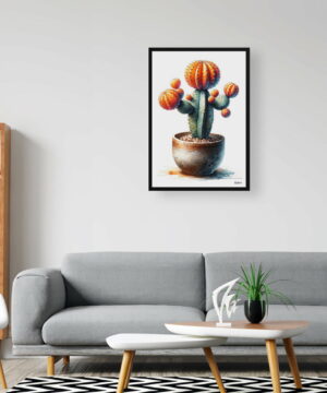 Moon Cactus (Gymnocalycium Mihanovichii ) Watercolour Style Art Print - Illustration Painting Framed Plant Wall Art 24 Moon Cactus (Gymnocalycium Mihanovichii ) Watercolour Style Art Print - Illustration Painting Framed Plant Wall Art - Image 11