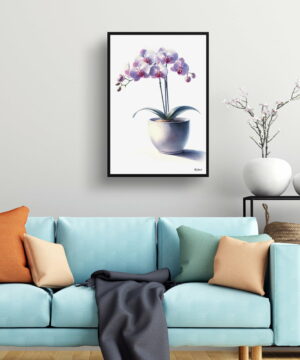 Moth Orchid (Phalaenopsis amabilis) Watercolour Style Art Print - Illustration Painting Framed Plant Wall Art 19 Moth Orchid (Phalaenopsis amabilis) Watercolour Style Art Print - Illustration Painting Framed Plant Wall Art - Image 6