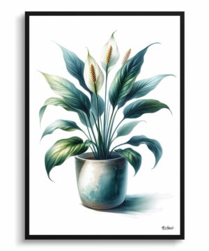 Peace Lily (Spathiphyllum wallisii) Watercolour Style Art Print - Illustration Painting Framed Plant Wall Art 22 Peace Lily (Spathiphyllum wallisii) Watercolour Style Art Print - Illustration Painting Framed Plant Wall Art - Image 9