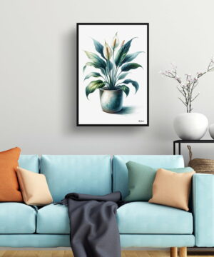 Peace Lily (Spathiphyllum wallisii) Watercolour Style Art Print - Illustration Painting Framed Plant Wall Art 19 Peace Lily (Spathiphyllum wallisii) Watercolour Style Art Print - Illustration Painting Framed Plant Wall Art - Image 6