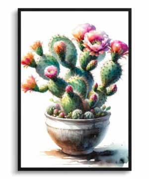 Prickly Pear Cactus (Opuntia) Watercolour Style Art Print - Illustration Painting Framed Plant Wall Art 18 Prickly Pear Cactus (Opuntia) Watercolour Style Art Print - Illustration Painting Framed Plant Wall Art - Image 5