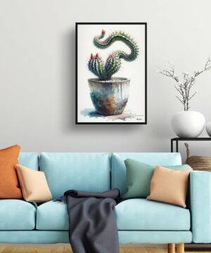 Rat Tail Cactus (Aporocactus flagelliformis) Watercolour Style Art Print - Illustration Painting Framed Plant Wall Art 23 Rat Tail Cactus (Aporocactus flagelliformis) Watercolour Style Art Print - Illustration Painting Framed Plant Wall Art - Image 10