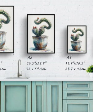 Rat Tail Cactus (Aporocactus flagelliformis) Watercolour Style Art Print - Illustration Painting Framed Plant Wall Art 21 Rat Tail Cactus (Aporocactus flagelliformis) Watercolour Style Art Print - Illustration Painting Framed Plant Wall Art - Image 8