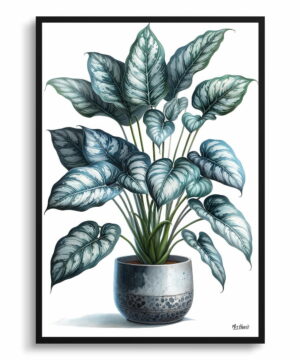 Silver Leaf Philodendron (Philodendron Brandtianum) Watercolour Style Art Print - Illustration Painting Framed Plant Wall Art 22 Silver Leaf Philodendron (Philodendron Brandtianum) Watercolour Style Art Print - Illustration Painting Framed Plant Wall Art - Image 9
