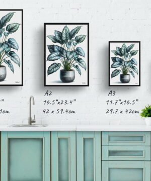 Silver Leaf Philodendron (Philodendron Brandtianum) Watercolour Style Art Print - Illustration Painting Framed Plant Wall Art 21 Silver Leaf Philodendron (Philodendron Brandtianum) Watercolour Style Art Print - Illustration Painting Framed Plant Wall Art - Image 8