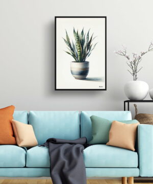 Snake Plant (Dracaena trifasciata) Watercolour Style Art Print - Illustration Painting Framed Plant Wall Art 19 Snake Plant (Dracaena trifasciata) Watercolour Style Art Print - Illustration Painting Framed Plant Wall Art - Image 6