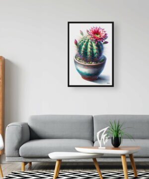 Strawberry cactus (Echinocereus stramineus) Watercolour Style Art Print - Illustration Painting Framed Plant Wall Art 24 Strawberry cactus (Echinocereus stramineus) Watercolour Style Art Print - Illustration Painting Framed Plant Wall Art - Image 11