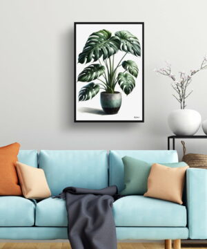 Swiss cheese plant (Monstera deliciosa) Watercolour Style Art Print - Illustration Painting Framed Plant Wall Art 23 Swiss cheese plant (Monstera deliciosa) Watercolour Style Art Print - Illustration Painting Framed Plant Wall Art - Image 10