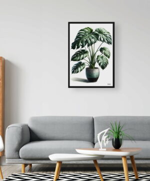 Swiss cheese plant (Monstera deliciosa) Watercolour Style Art Print - Illustration Painting Framed Plant Wall Art 24 Swiss cheese plant (Monstera deliciosa) Watercolour Style Art Print - Illustration Painting Framed Plant Wall Art - Image 11