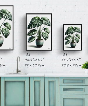 Swiss cheese plant (Monstera deliciosa) Watercolour Style Art Print - Illustration Painting Framed Plant Wall Art 25 Swiss cheese plant (Monstera deliciosa) Watercolour Style Art Print - Illustration Painting Framed Plant Wall Art - Image 12