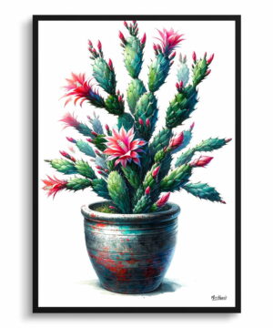 Thanksgiving Cactus (Schlumbergera truncata) Watercolour Style Art Print - Illustration Painting Framed Plant Wall Art 18 Thanksgiving Cactus (Schlumbergera truncata) Watercolour Style Art Print - Illustration Painting Framed Plant Wall Art - Image 5
