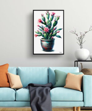 Thanksgiving Cactus (Schlumbergera truncata) Watercolour Style Art Print - Illustration Painting Framed Plant Wall Art 19 Thanksgiving Cactus (Schlumbergera truncata) Watercolour Style Art Print - Illustration Painting Framed Plant Wall Art - Image 6