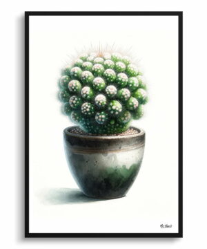 Thimble Cactus (Mammillaria gracilis fragilis) Watercolour Style Art Print - Illustration Painting Framed Plant Wall Art 18 Thimble Cactus (Mammillaria gracilis fragilis) Watercolour Style Art Print - Illustration Painting Framed Plant Wall Art - Image 5