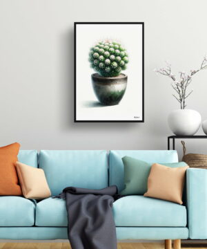 Thimble Cactus (Mammillaria gracilis fragilis) Watercolour Style Art Print - Illustration Painting Framed Plant Wall Art 23 Thimble Cactus (Mammillaria gracilis fragilis) Watercolour Style Art Print - Illustration Painting Framed Plant Wall Art - Image 10
