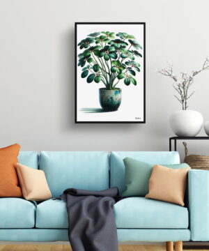 Umbrella Plant (Schefflera Actinophylla) Watercolour Style Art Print - Illustration Painting Framed Plant Wall Art 19 Umbrella Plant (Schefflera Actinophylla) Watercolour Style Art Print - Illustration Painting Framed Plant Wall Art - Image 6