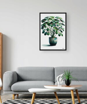 Umbrella Plant (Schefflera Actinophylla) Watercolour Style Art Print - Illustration Painting Framed Plant Wall Art 20 Umbrella Plant (Schefflera Actinophylla) Watercolour Style Art Print - Illustration Painting Framed Plant Wall Art - Image 7