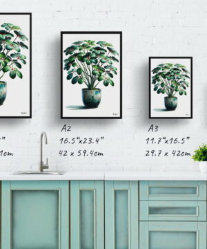 Umbrella Plant (Schefflera Actinophylla) Watercolour Style Art Print - Illustration Painting Framed Plant Wall Art 21 Umbrella Plant (Schefflera Actinophylla) Watercolour Style Art Print - Illustration Painting Framed Plant Wall Art - Image 8